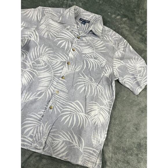 Men’s West Marine XL Gray Hawaiian Palm-Print Short-Sleeve Shirt – Excellent - Picture 6 of 10